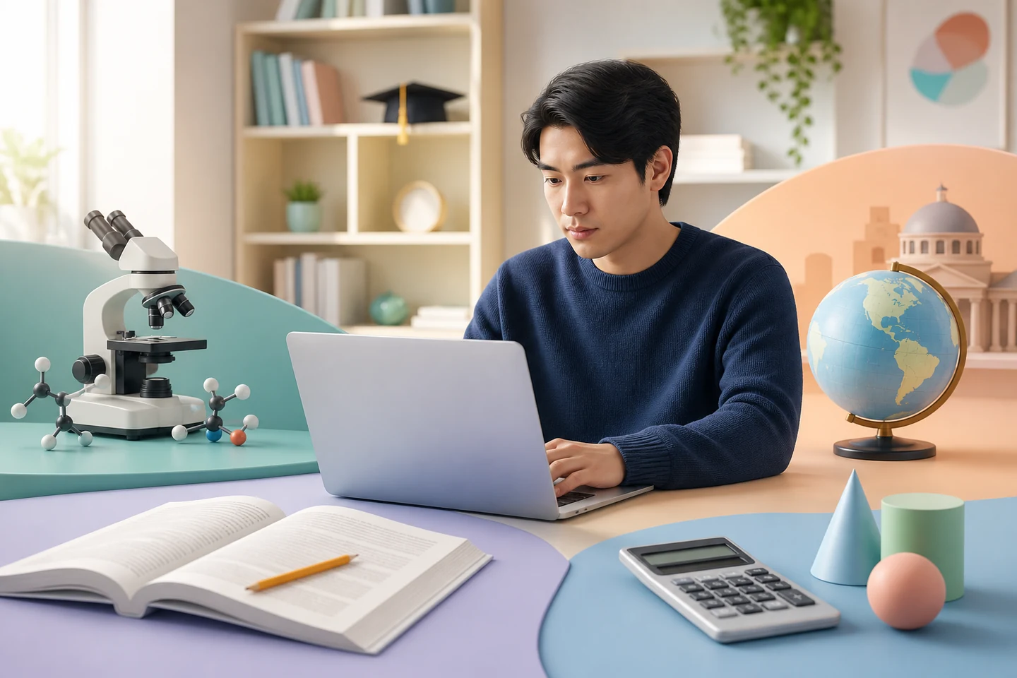 GED คืออะไร? 4 วิชา การให้คะแนน และการใช้เทียบวุฒิในไทย — ภาพสรุปแนวคิด