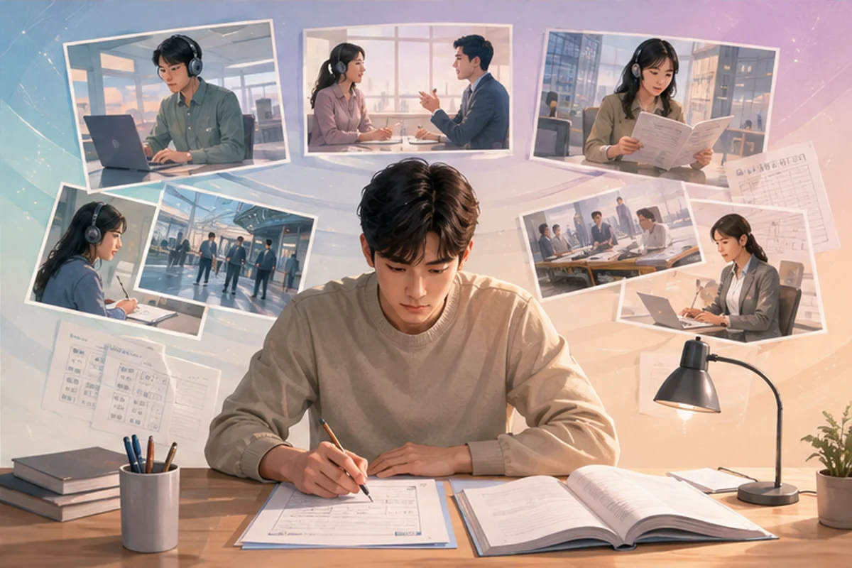 TOEIC คืออะไร? รู้จักข้อสอบ คะแนน และรูปแบบทั้ง 7 พาร์ท — ภาพสรุปแนวคิด
